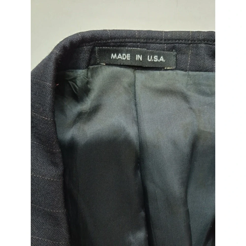 Joseph Abboud Mens Wool Sports Coat 42R Dark Navy USA 2 Button Pinstripe X601